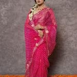 Pink Lehariya Saree | Zari, Resham & Salma Work on Georgette | Jaipurio Designer Collection